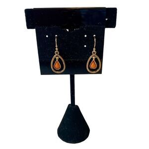 Orsay Brown & Gold Toned Teardrop Earrings. Simple & Sophisticated Looking.